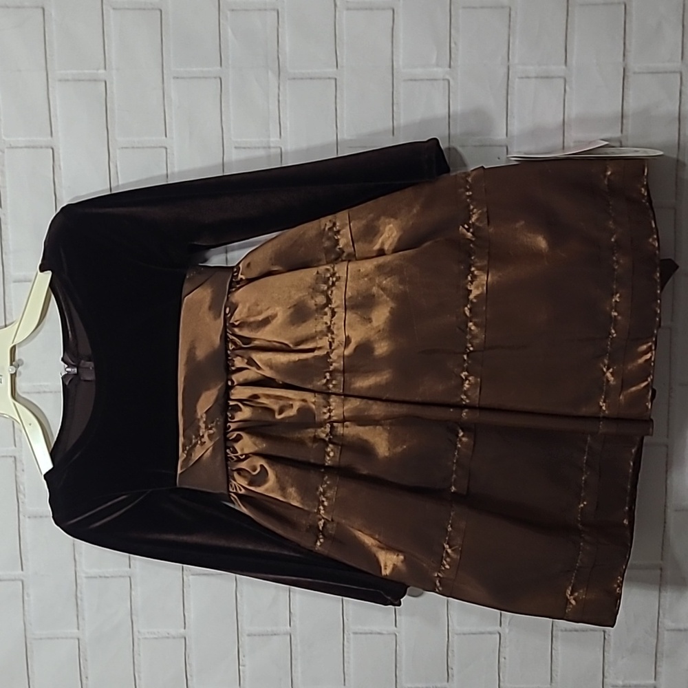 NWT Girls Brown Dressy Dress